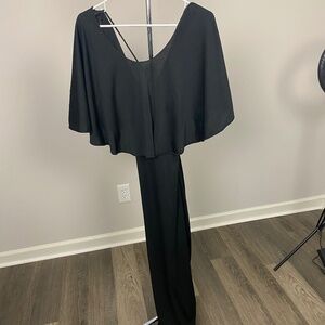 Las Vegas Style black long dress, open back that ties